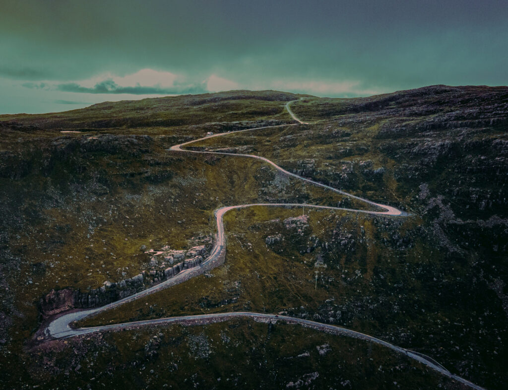 Route over de Bealach na Bà tijdens je roadtrip door de Schotse Highlands